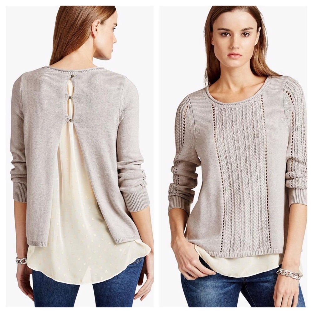 Metallic Gold  luxurious split back sweater.